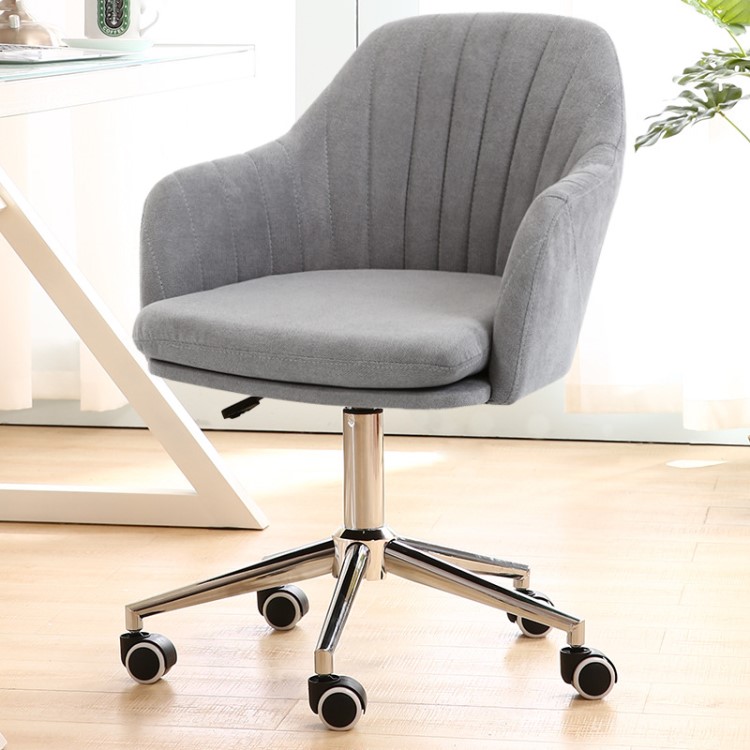 北歐小電腦椅家用創意書桌椅布藝辦公轉椅升降臥室學生座椅可拆洗