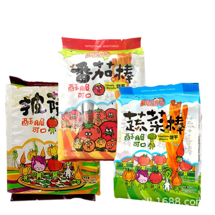 漾漾屋 蔬菜棒番茄棒披薩棒餅干192g袋裝 休閑食品寶寶輔食磨牙棒