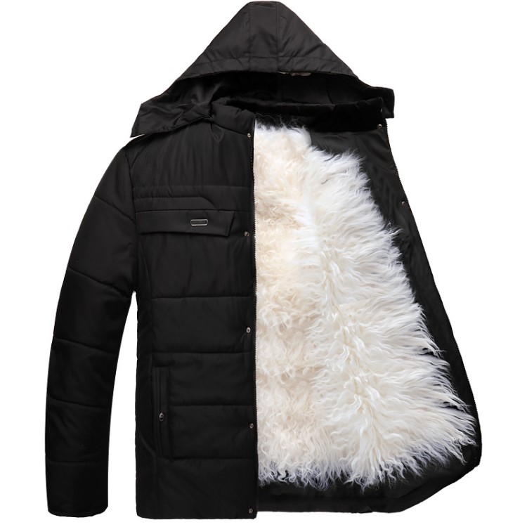 冬季羊毛棉襖皮毛一體羊皮棉衣加厚加絨保暖羽絨服外套男款爸爸裝