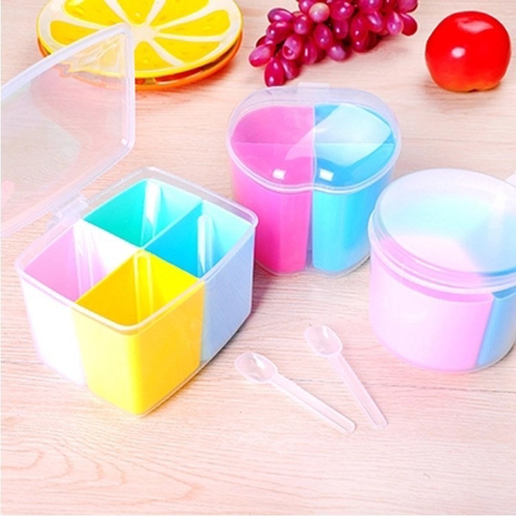 廚房可拆式方形多格帶勺調味盒 圓形蘋果形有蓋作料調料盒