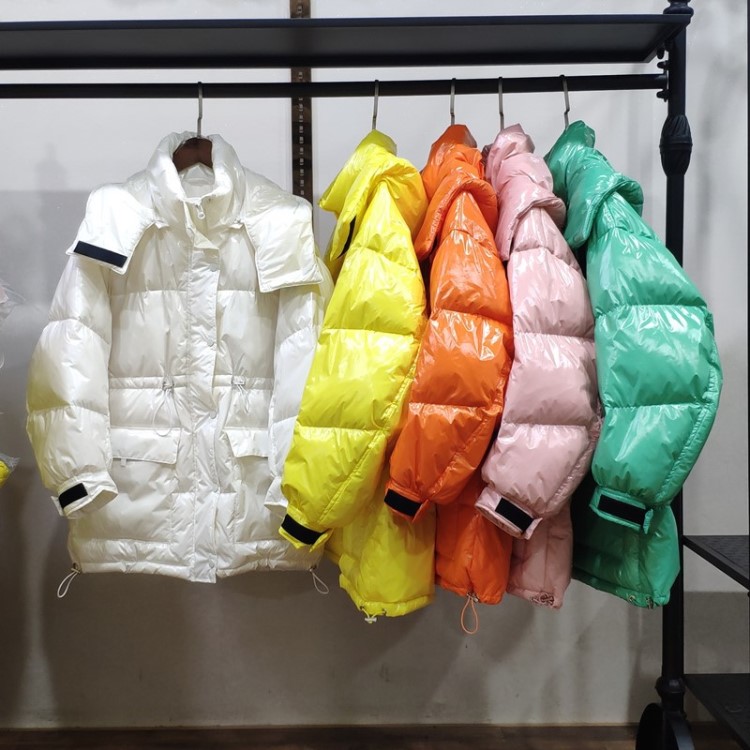 冬季新款韓版羽絨服女中長款收腰連帽加厚糖果色面包服小個子外套