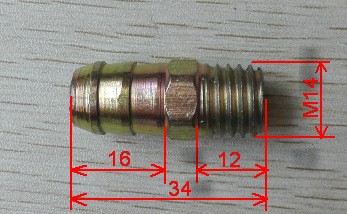 廠家供應公制英制冷卻水嘴、寶塔接頭、六角管接頭、水接頭M14X34