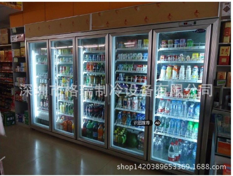 廠家直銷三玻門鋁合金邊框展示柜 飲料啤酒冷藏柜 格瑞廠家批發