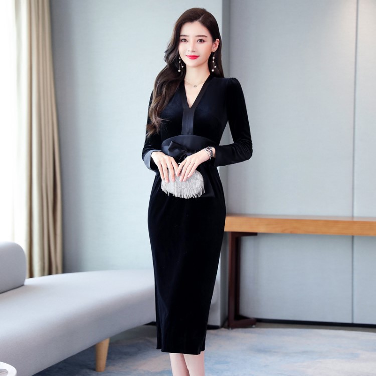 裙子女春季2020新款韓版時(shí)尚氣質(zhì)顯瘦修身中長款開衩一步裙 K2067
