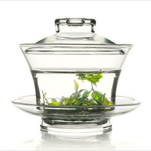 耐熱玻璃蓋碗 大號蓋碗 功夫茶具 三才帶蓋碗 蓋碗三件式 可定制