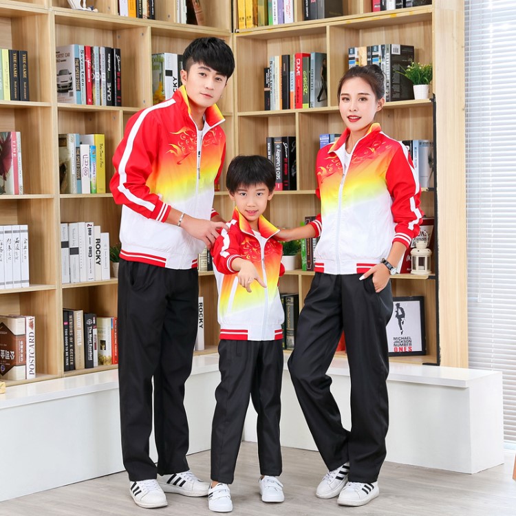 2019春秋新款親子休閑運動服中小學(xué)生校服班服男女情侶裝兒童套裝