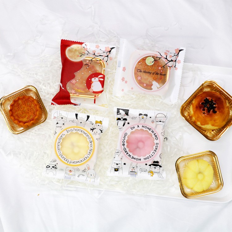 現貨冰皮包裝袋蛋黃酥機封袋中秋廣式月餅袋食品烘焙包裝袋子定制
