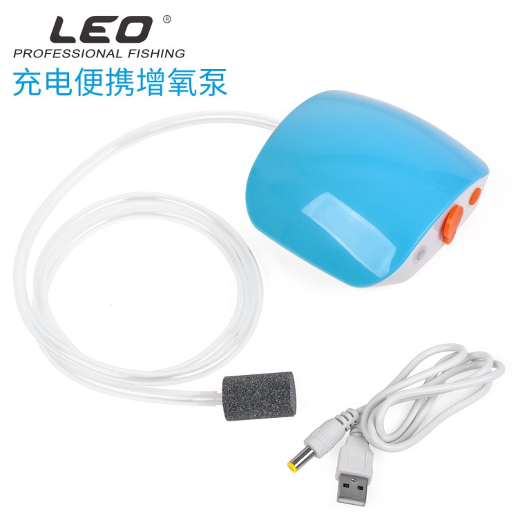 27895 LEO【208充電便攜式增氧泵】間歇出氣氧氣泵釣魚漁具批發(fā)