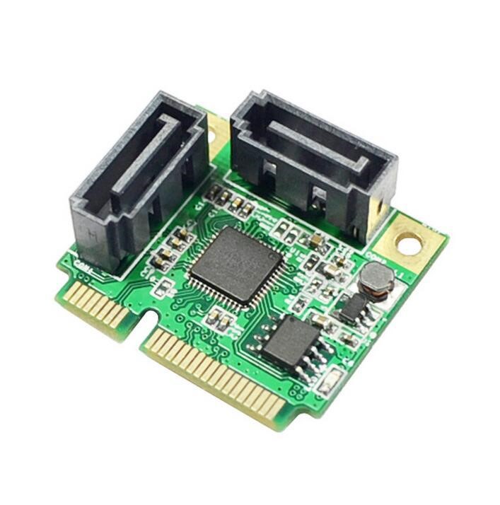 Mini PCI-E轉(zhuǎn)SATA3擴(kuò)展卡 SATA3.0卡 迷你PCIE硬盤(pán)擴(kuò)展卡2口