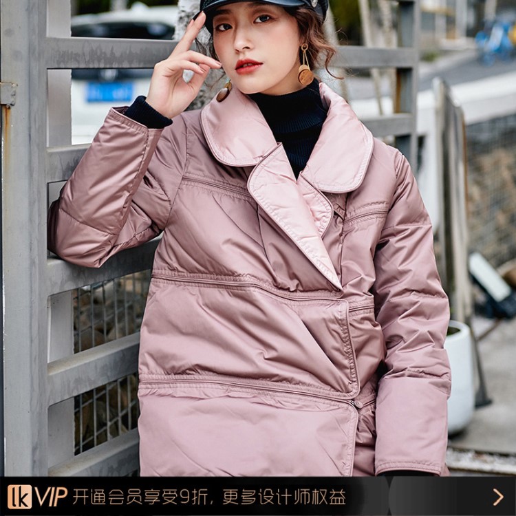 L9367冬季款女裝批發(fā) 新薇婭同款長短兩種穿法輕便微胖羽絨服廠家