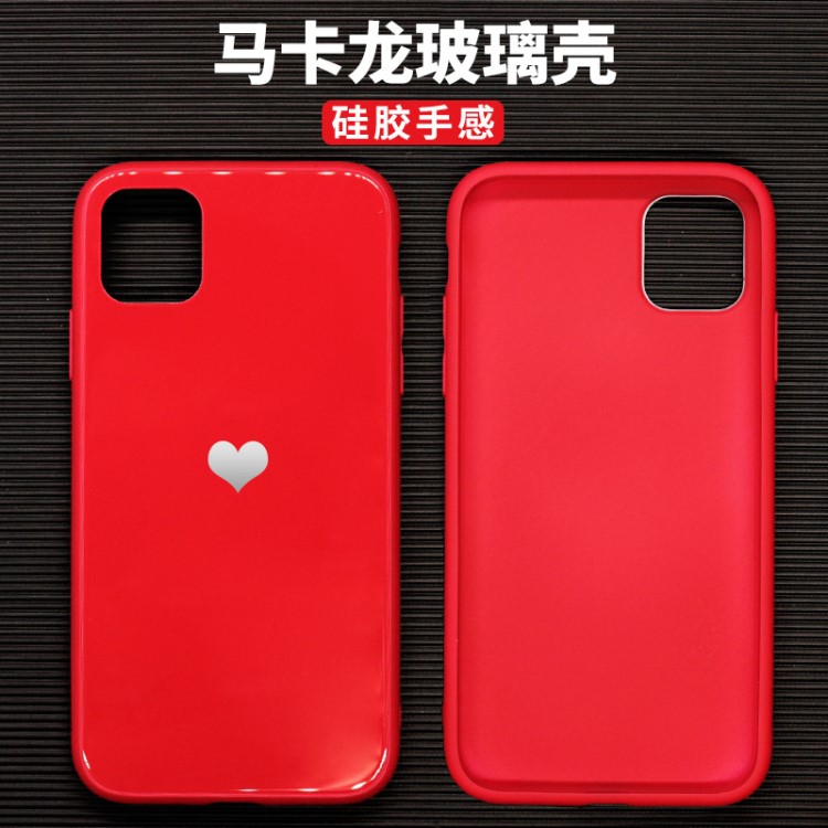 適用iPhone11pro max鋼化玻璃手機(jī)殼液態(tài)硅膠手感油 絲印定制LOGO