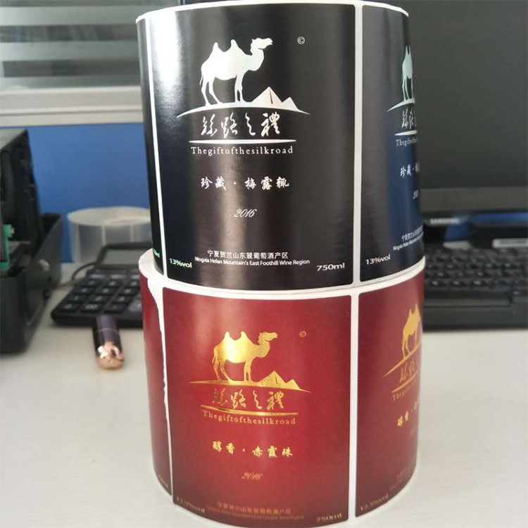 廠家定制紅酒標(biāo)簽燙金燙銀貼紙 銅版不干膠彩色標(biāo)簽 酒類標(biāo)簽