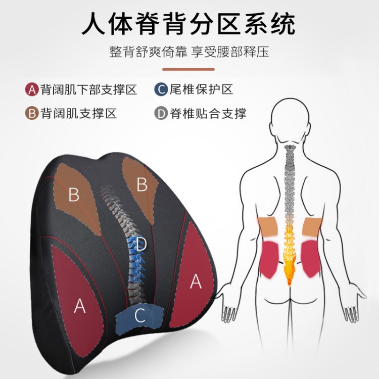 汽车按摩腰靠电动靠垫腰垫护腰车内座椅子靠背垫腰枕腰部支撑