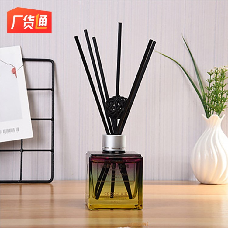 高端藤條香薰套裝無火方瓶香薰揮發熏香酒店家用室內空氣清新香水