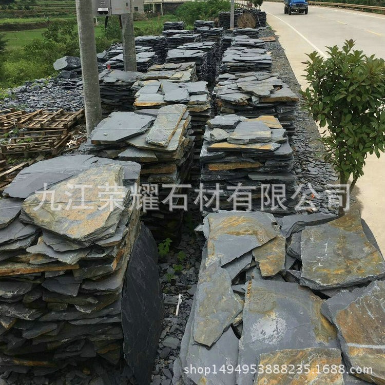 精品展示 黑色亂形板 裝飾天然亂形石 亂形鋪路板