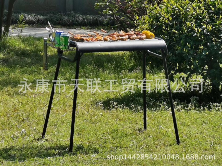 厂家直销 侧抽碳槽烧烤炉TL-700 家用便携式BBQ野炊木炭烧烤