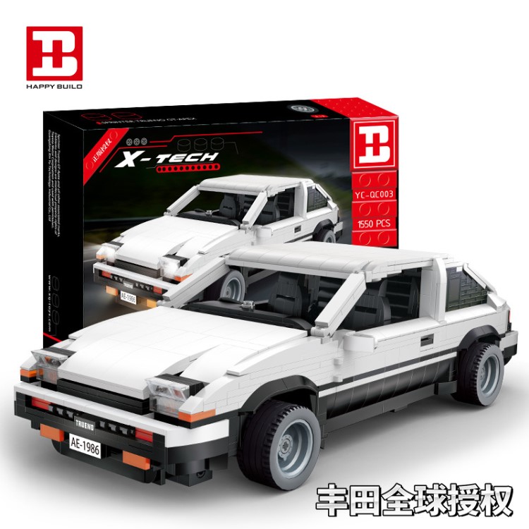 信宇YC-QC003跑車系列電動遙控AE86豐田積木成年人高難度拼裝玩具