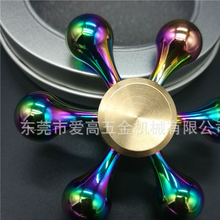 銅金屬指尖陀螺  炫彩水滴六臂金剛 炫彩頭白骨精 船舵