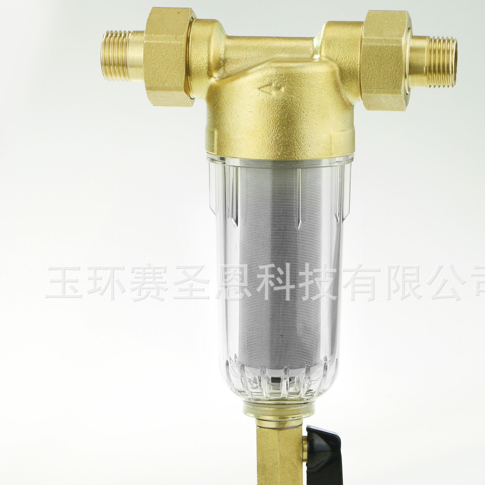 廠家直銷1寸帶活接黃銅家用大流量反沖洗前置過濾器自來水凈水器