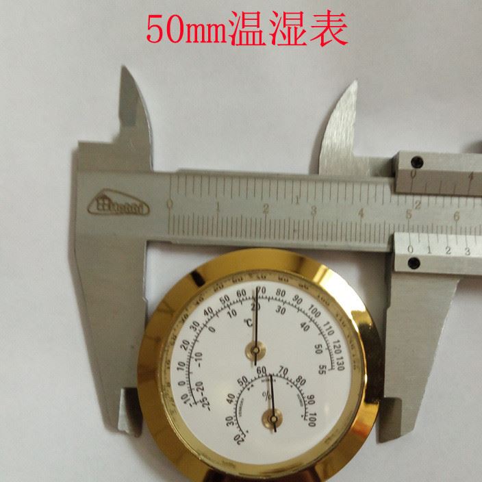 迷你溫濕表金色銀色37mm50mm嵌入式盒琴盒溫度濕度表機(jī)械指針