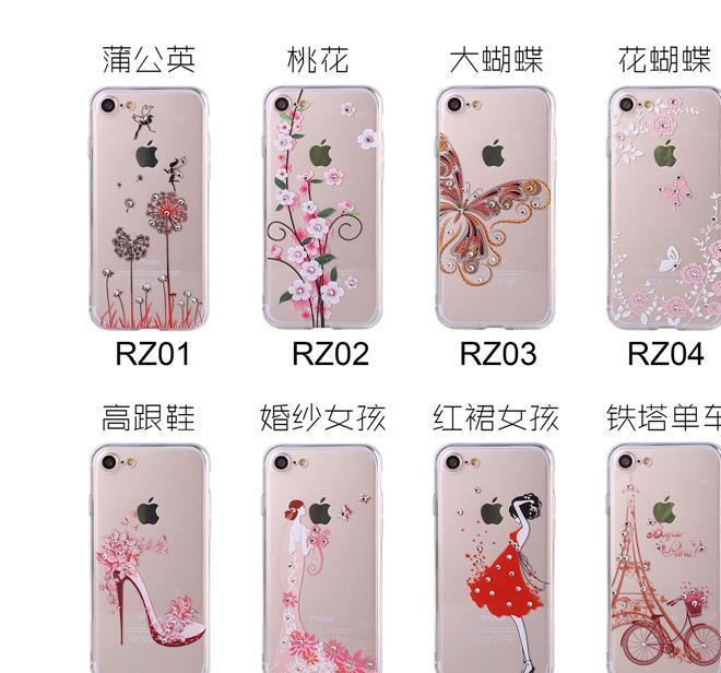 iPhone6 3D立體浮雕保護殼蘋果7plus超薄TPU鑲鉆全包防摔保護套