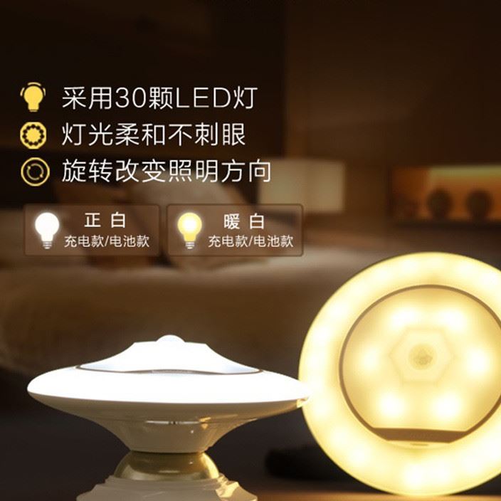 廠家直銷 柔和LED小夜燈小臺(tái)燈 360多功能智能人體感應(yīng)燈