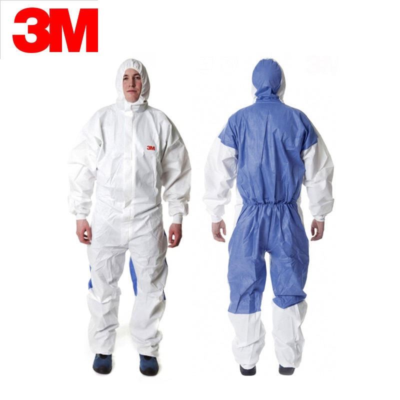 3M 4535 白色帶帽連體防護(hù)服 透氣背部