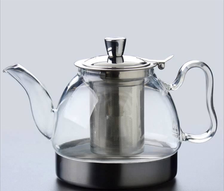 電磁爐加熱花茶壺泡茶壺不銹鋼過濾燒水壺玻璃茶具紅茶壺煮茶器