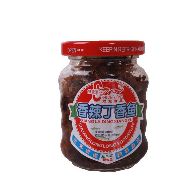 食品休閑零食 海產(chǎn)品 丁香魚罐頭魚140g雙龍油香辣丁香魚2