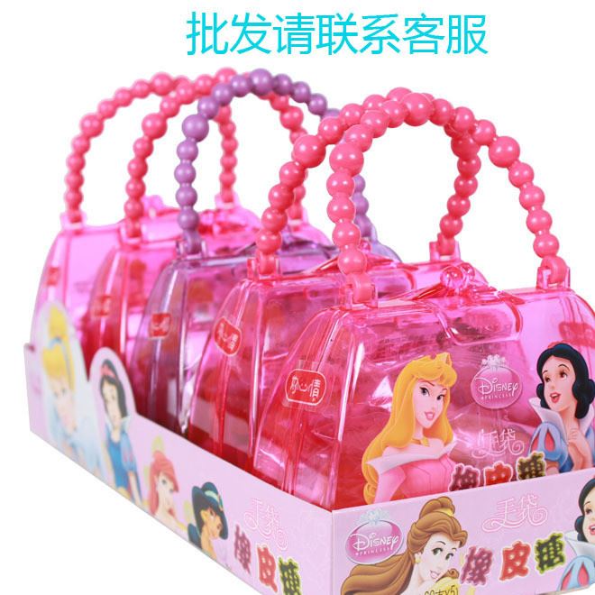 迪士斯尼 好心情手袋橡皮糖 公主款 QQ彈性糖果汁軟糖
