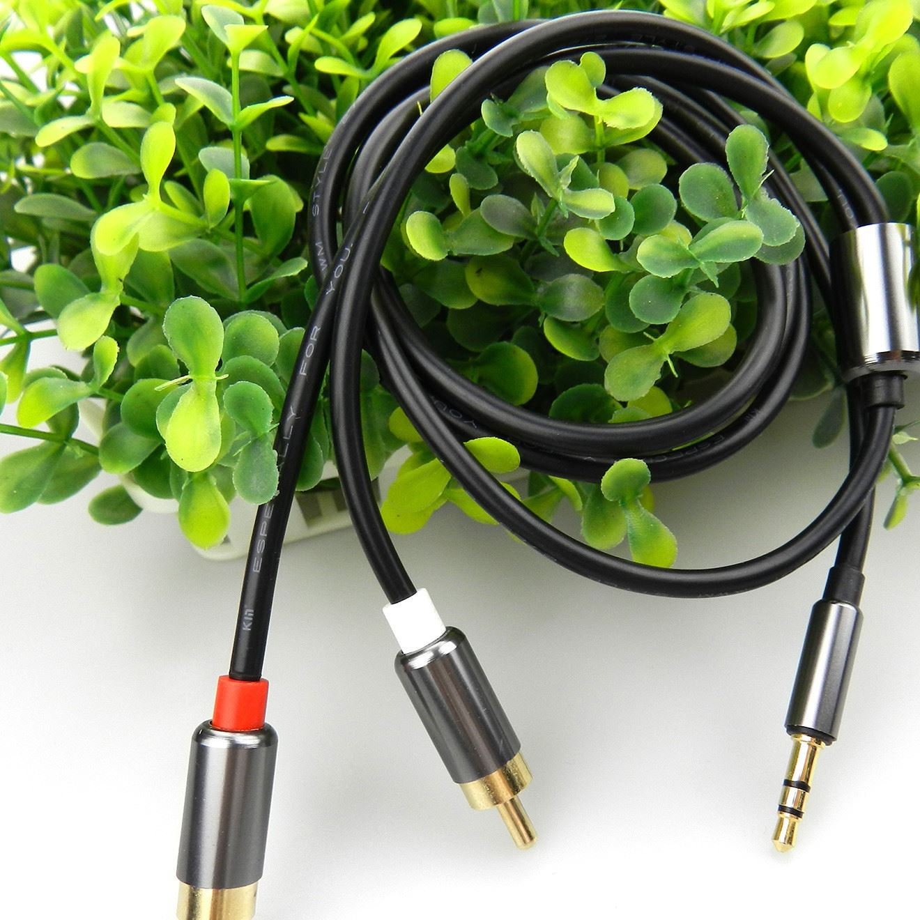 35mm一分二音频线35转双莲花电脑音箱连接线音响线