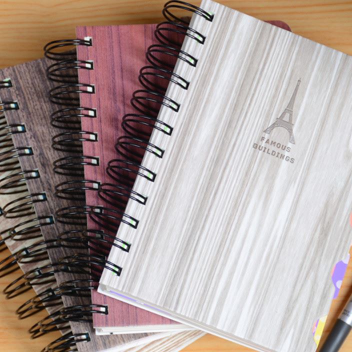 笔记本彩色复古超厚b5线圈本加厚简约记事本32k螺旋线环侧翻本子