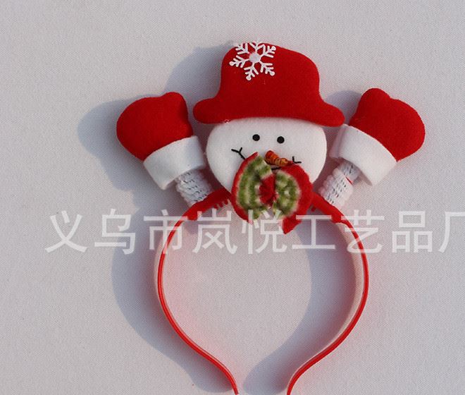 爆款款帶燈圣誕頭雪人圣誕頭箍狂歡派對(duì)裝扮道具圣誕用品