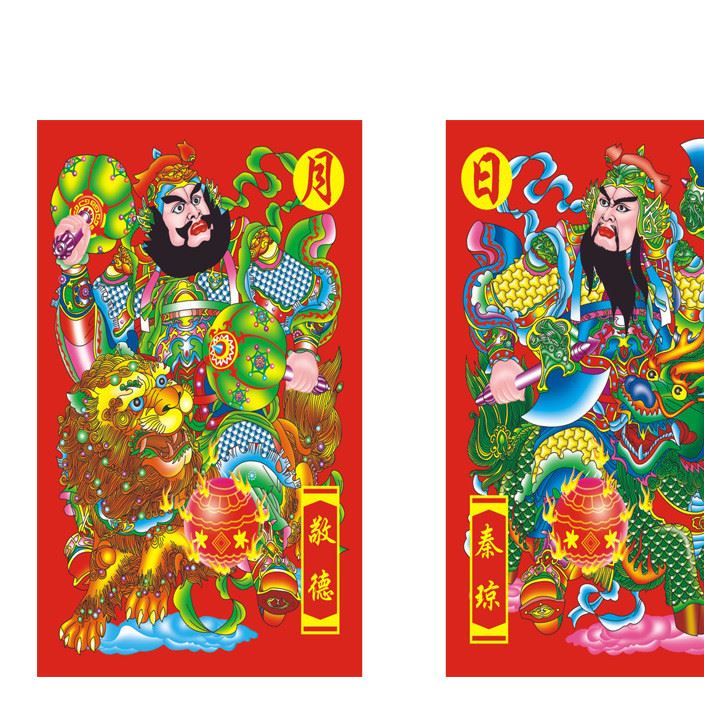 廠家直銷2018年立體門神年畫批發 門神門貼春節專用
