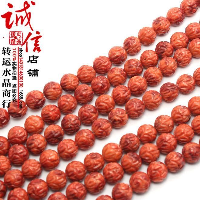 DIY水晶飾品配件材料仿草珊瑚蓮花半成品散珠子批發(fā)10MM 12MM天然