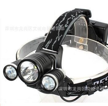 LED 自行車燈頭燈10W釣魚燈CREE XML T6+2顆XPE R2頭燈