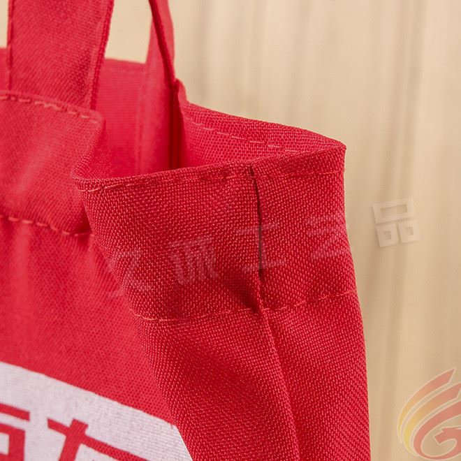 定制精致手提紅色棉布袋 全棉廣告宣傳袋 印字空白棉布購(gòu)物袋
