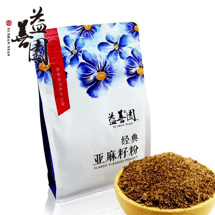 益善園熟亞麻籽粉即食亞麻子仁粉內(nèi)蒙古特產(chǎn)雜糧包郵胡麻籽粉300g