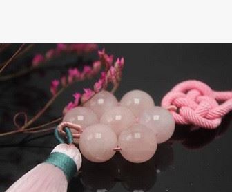 天然水晶飾品 汽車掛件  粉晶車內(nèi)后視鏡掛飾手工流蘇保平安