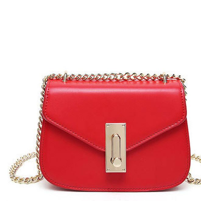 2017新款女士小包包 鎖扣單肩鏈條包 韓版百搭鏈條多隔層斜挎包