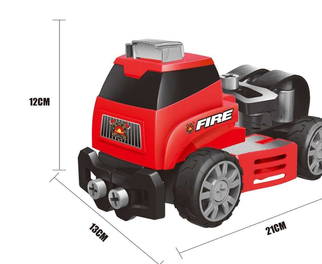 DIY自装积木  消防救援拖车  儿童拼装积木车  启轮QL6006A