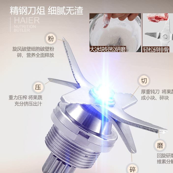 Haier/海爾 HYF-P0204家用破壁料理機加熱全自動多功能豆?jié){攪拌機