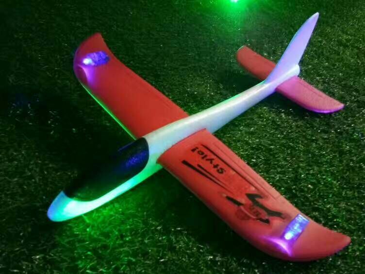 手拋手扔飛機帶燈投擲飛機兒童親子戶外運動玩具