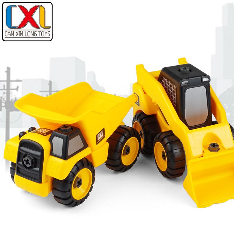 工廠直銷 兒童益智 科教玩具 DIY 自拼裝 無害原料ABS 工程車