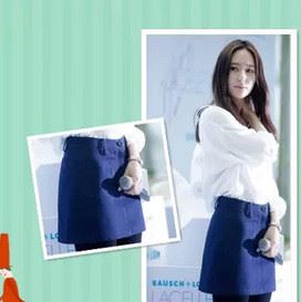 FX krystal鄭秀晶同款 博士倫見面會(huì)牛仔短裙半身裙A字裙