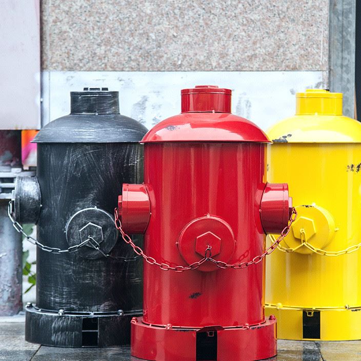 創意鐵藝垃圾桶復古腳踏式家用大號廚房客廳消防栓清潔桶可定制