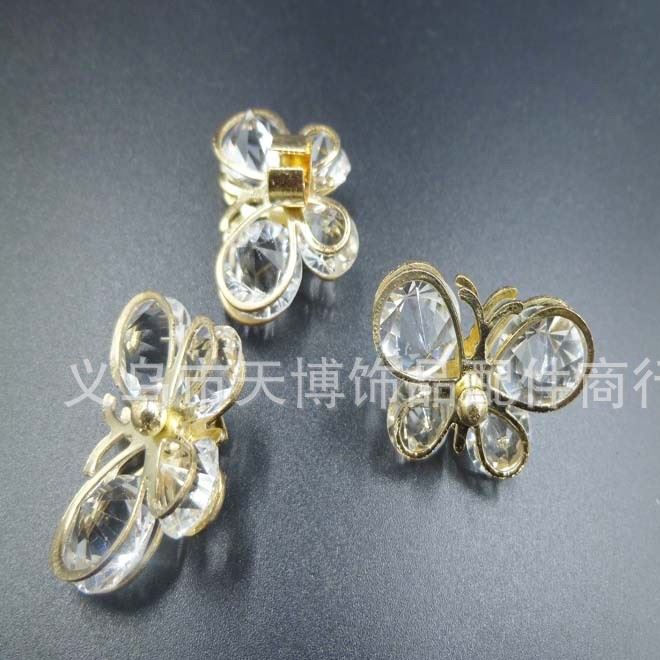 韓版發(fā)飾diy配件 仿鋯石蝴蝶diy配件 服飾發(fā)箍diy配件 廠家直