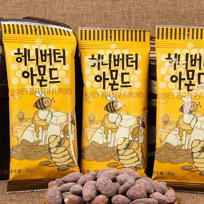 韩国  汤姆农场蜂蜜黄油扁桃仁/芥末/焦糖盐焗35g 休闲食品