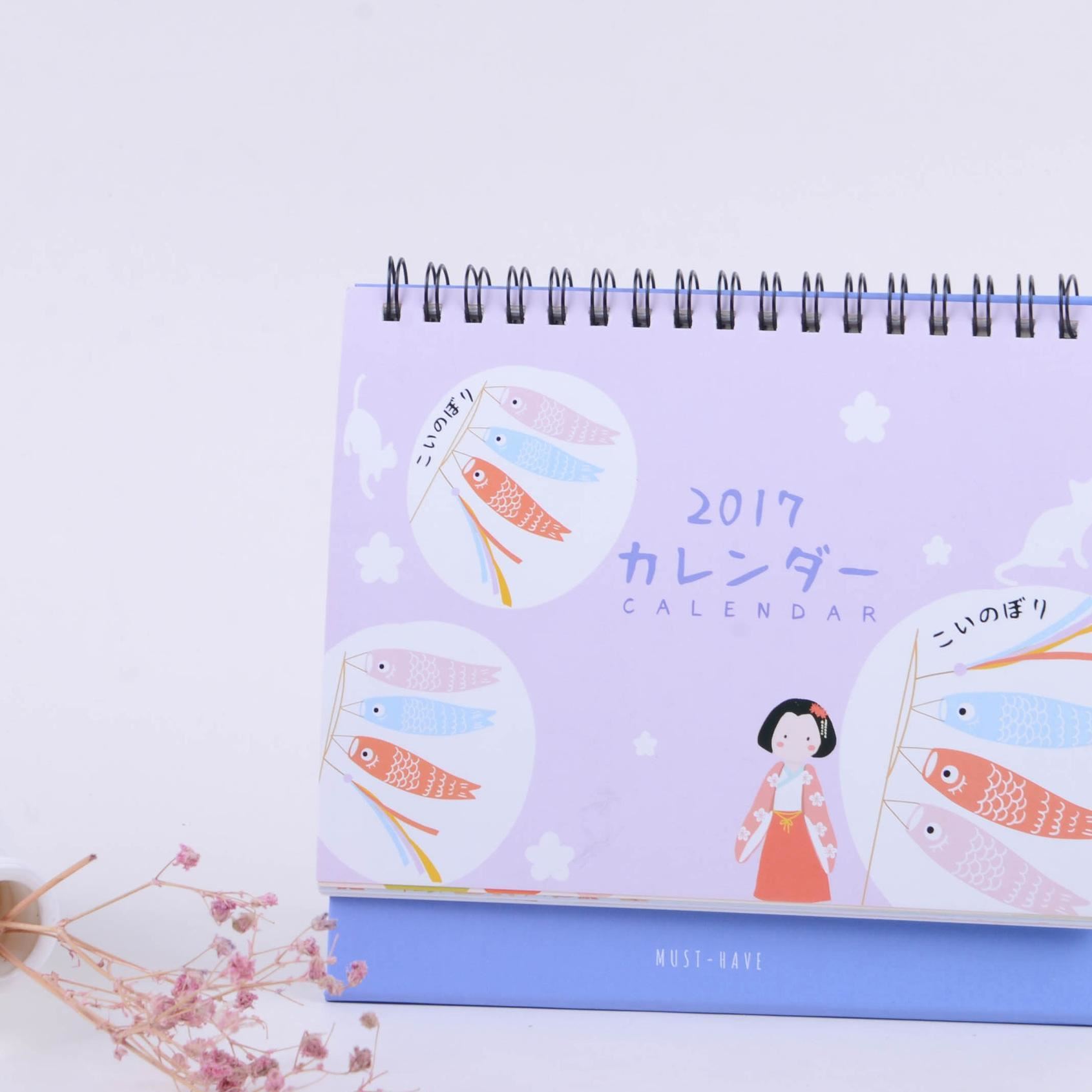 麥和 新款 風(fēng)的季節(jié)2017臺歷 桌面日歷 日和 鯉魚旗