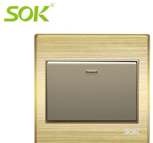 廠家直銷 SOK品牌 現(xiàn)貨供應(yīng) 酒店專用 工程專用 高品質(zhì)單聯(lián)開關(guān)
